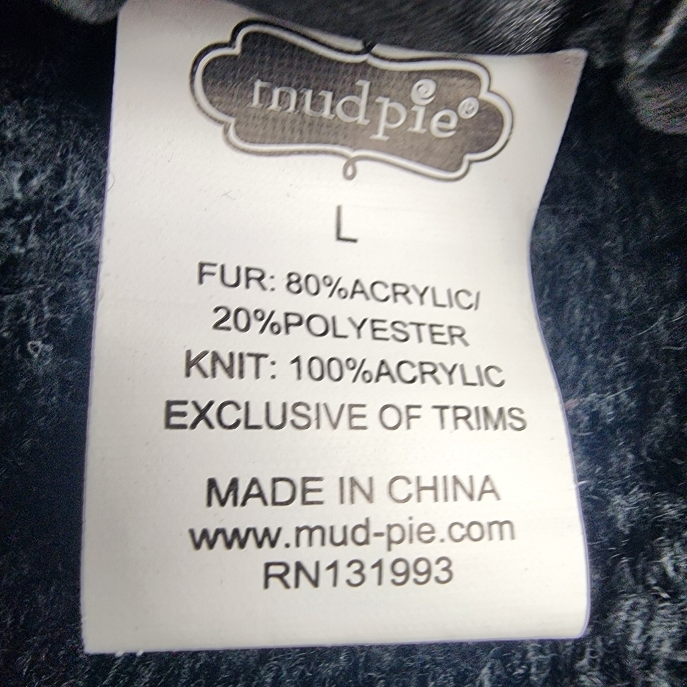 Mud Pie Chic Black White And Gray Faux Fur Vest with Belt Size Large - Picture 4 of 10